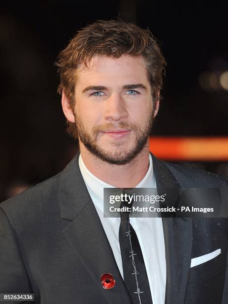 Liam Hemsworth arriving for the World Premiere of The Hunger Games : Catching Fire, at the Odeon Leicester Square, London.