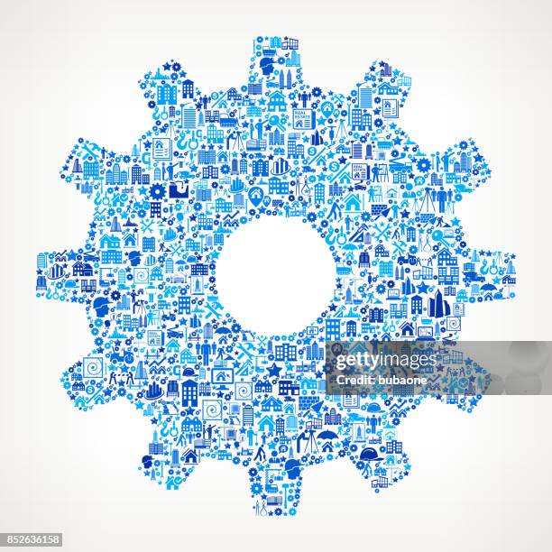 gear construction industry vector icon pattern - sledgehammer stock illustrations