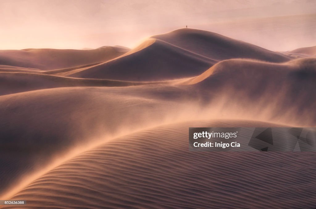 Alone in a windy desert, Death Valley