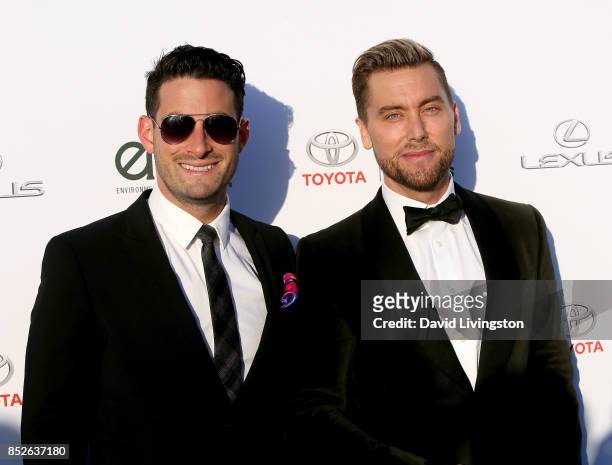 Actor Michael Turchin and Lance Bass attend the 27th Annual EMA Awards at Barker Hangar on September 23, 2017 in Santa Monica, California.
