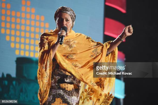 Amina J. Mohammed speaks onstage during Global Citizen Festival 2017 at Central Park on September 23, 2017 in New York City.