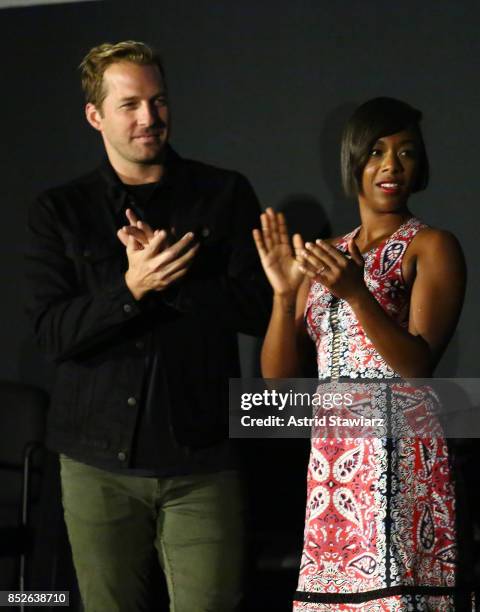 Ryan Hansen and Samira Wiley speak at the Tribeca TV Festival series premiere of Ryan Hansen Solves Crimes on Television at Cinepolis Chelsea on...