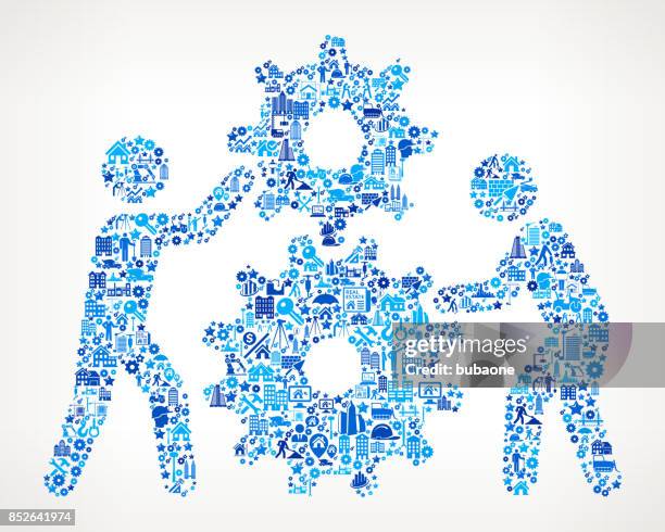 gear building construction industry vector icon pattern - sledgehammer stock illustrations