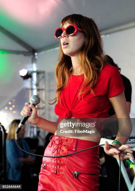 Ella Vos performs at the Toyota Music Den during day 2 of the 2017 Life Is Beautiful Festival on September 23, 2017 in Las Vegas, Nevada.