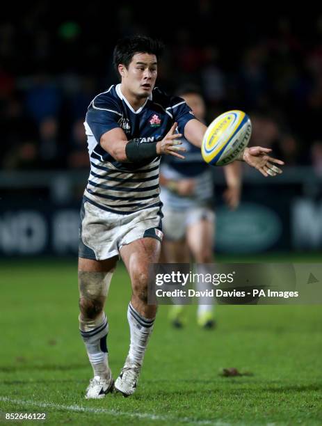 Japan's Yu Tamura during an International Friendly at Kingsholm Stadium, Gloucester.