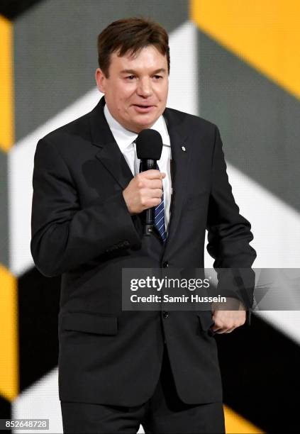 Actor Mike Myers speaks onstage during the opening ceremony on day 1 of the Invictus Games Toronto 2017 at Air Canada Centre on September 23, 2017 in...