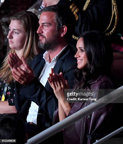 Soho House consultant Markus Anderson and actress Meghan Markle attend the opening ceremony on day 1 of the Invictus Games Toronto 2017 at Air Canada...
