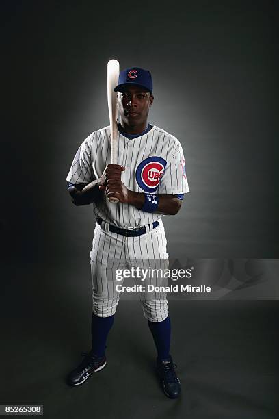 Alfonso Soriano of the Chicago Cubs poses during photo day at the Fitch Park Spring Training complex on February 23, 2009 in Mesa, Arizona.