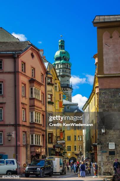 pedestrians on pfarrgasse strasse - restaurant strasse stock pictures, royalty-free photos & images