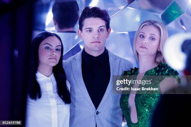 Camila Mendes, Casey Cott and Lili Reinhart attend the 2017 iHeartRadio Music Festival at T-Mobile Arena on September 23, 2017 in Las Vegas, Nevada.