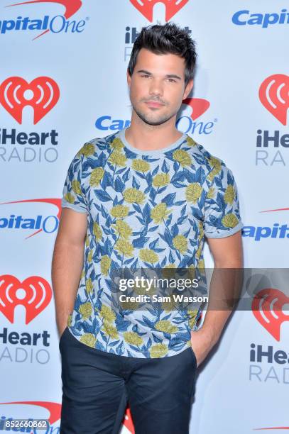 Taylor Lautner attends the 2017 iHeartRadio Music Festival at T-Mobile Arena on September 23, 2017 in Las Vegas, Nevada.