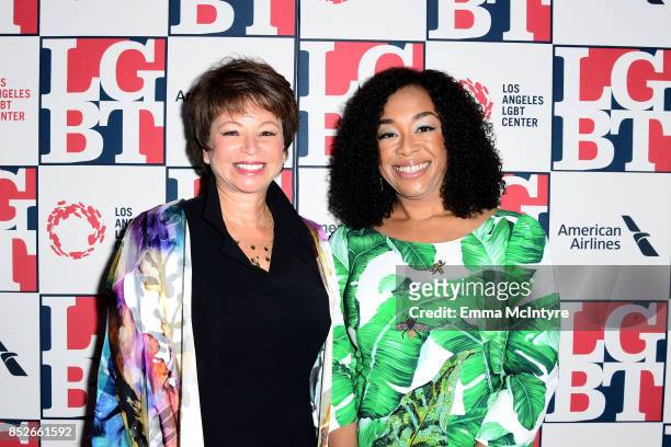 Honoree Valerie Jarrett and presenter Shonda Rhimes attend Los Angeles LGBT Center's 48th Anniversary Gala Vanguard Awards at The Beverly Hilton...