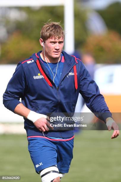 Ethan Blackadder of Tasman during the round six Mitre 10 Cup match between Tasman and Southland at Trafalgar Park on September 24, 2017 in Nelson,...