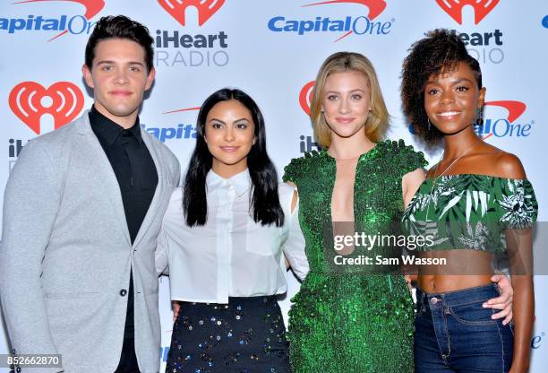 Casey Cott, Camila Mendes, Lili Reinhart, and Ashleigh Murray attend the 2017 iHeartRadio Music Festival at T-Mobile Arena on September 23, 2017 in...