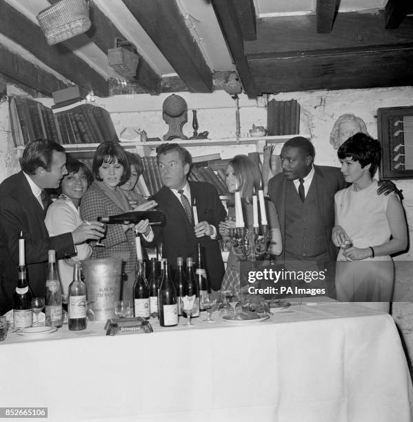 Armchair Theatre actors and actresses pictured together when they attended a special reception at the Cheshire Cheese to mark the beginning of the...