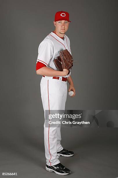 Matt Maloney of the Cincinnati Reds poses for a photo during Spring Training Photo day on February 18, 2009 at the Cincinnati Reds training facility...