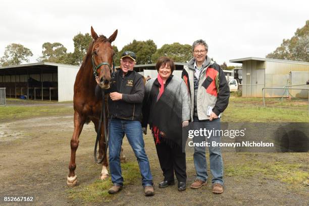 Owners of Tough Vintage after winning the QLS Great Western Steeplechase at Coleraine Racecourse on September 24, 2017 in Coleraine, Australia.