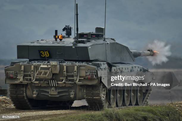 Challenger 2 Main Battle Tank manned by reservist soldiers from the Royal Wessex Yeomanry , the South West???s Army Reserve Cavalry Regiment,...