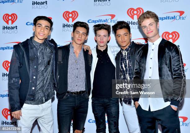 Drew Ramos, Chance Perez, Michael Conor, Sergio Calderon, and Brady Tutton of In Real Life attend the 2017 iHeartRadio Music Festival at T-Mobile...