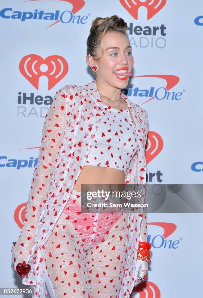 Miley Cyrus attends the 2017 iHeartRadio Music Festival at T-Mobile Arena on September 23, 2017 in Las Vegas, Nevada.