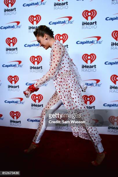 Miley Cyrus attends the 2017 iHeartRadio Music Festival at T-Mobile Arena on September 23, 2017 in Las Vegas, Nevada.