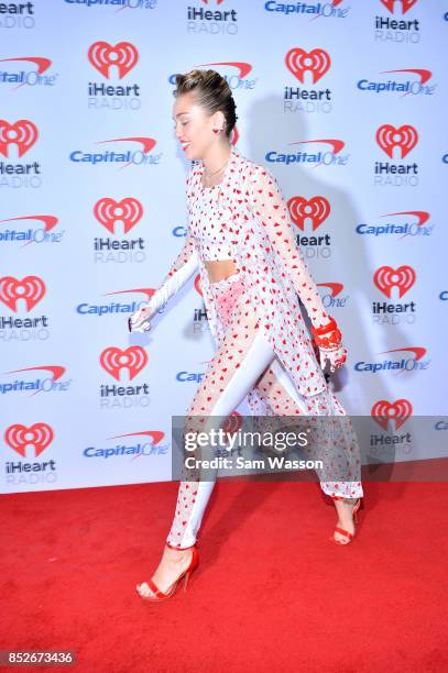 Miley Cyrus attends the 2017 iHeartRadio Music Festival at T-Mobile Arena on September 23, 2017 in Las Vegas, Nevada.