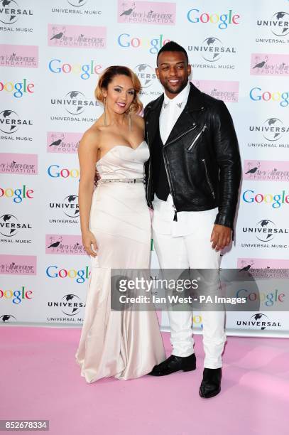 Oritse Williams with girlfriend Aimee Jade Azari attending the Amy Winehouse Foundation Ball at the Dorchester Hotel in London.