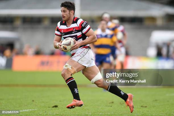 Samuel Henwood of Counties Manukau in action during the round six Mitre 10 Cup match between Bay of Plenty and Counties Manukau Tauranga Domain on...