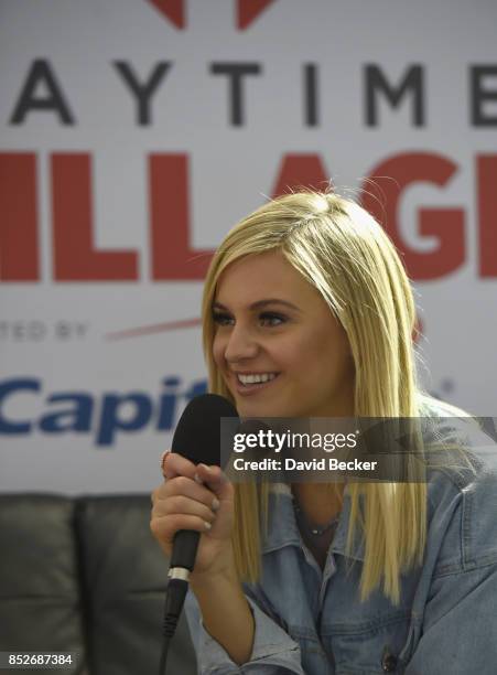 Kelsea Ballerini backstage during the Daytime Village Presented by Capital One at the 2017 HeartRadio Music Festival at the Las Vegas Village on...