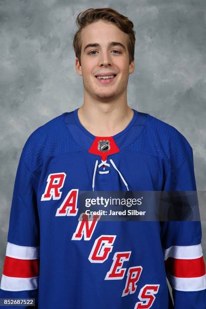 Ty Ronning of the New York Rangers poses for his official headshot for the 2017-2018 season on September 14, 2017 in White Plains, New York.