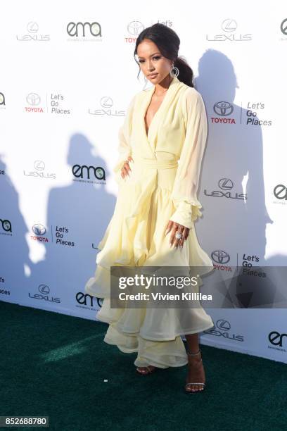 Karrueche Tran at the Environmental Media Association's 27th Annual EMA Awards at Barkar Hangar on September 23, 2017 in Santa Monica, California.