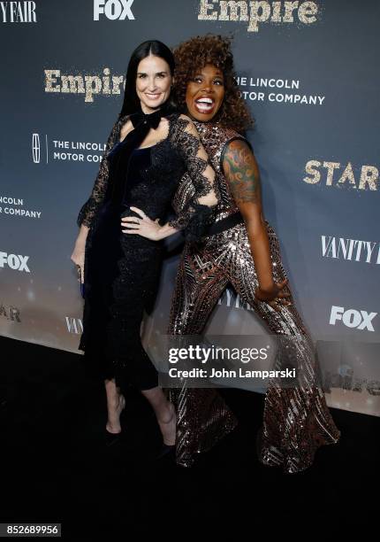 Demi Moore and Ta'Rhonda Jones attend "Empire" & "Star" celebrate FOX's New Wednesday Night at One World Observatory on September 23, 2017 in New...