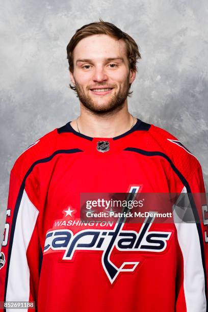 Nathan Walker of the Washington Capitals poses for his official headshot for the 2017-2018 season on September 14, 2017 at Kettler Capitals Iceplex...