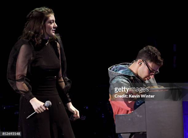 Lorde and Jack Antonoff perform onstage during the 2017 iHeartRadio Music Festival at T-Mobile Arena on September 23, 2017 in Las Vegas, Nevada.