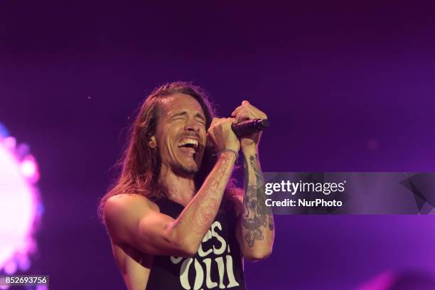 Brandon Boyd from American band Incubus performs in concert in the Rock In Rio Festival in the Olympic Park, Rio de Janeiro, Brazil, on September 23,...