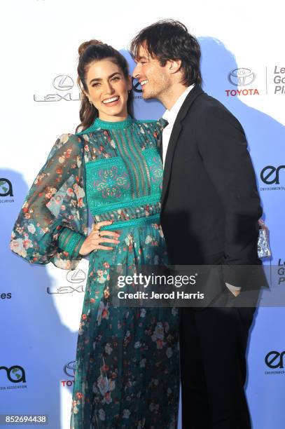 Nikki Reed and Ian Somerhalder at the Environmental Media Association's 27th Annual EMA Awards at Barkar Hangar on September 23, 2017 in Santa...