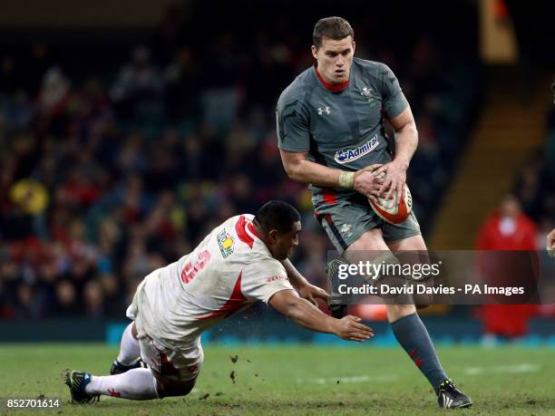 Wales' Ian Evans in action against Tonga