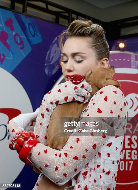 Miley Cyrus attends the 2017 iHeartRadio Music Festival at T-Mobile Arena on September 23, 2017 in Las Vegas, Nevada.