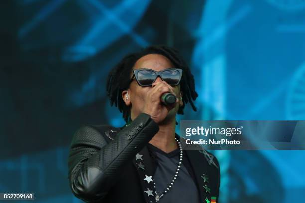 Toni Garrido from Cidade Negra performs at 2015 Rock in Rio on September 27, 2015 in Rio de Janeiro, Brazil.