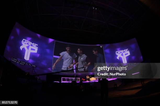 Andreas Kisser and family Lina event XP Games Star Wars Rock on the sixth day of performances at the Rock in Rio music festival, in Olimpico Park Rio...