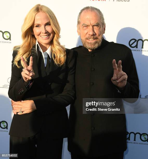 Eloise Broady, John Paul DeJoria arrives at the 27th Annual EMA Awards at Barker Hangar on September 23, 2017 in Santa Monica, California.