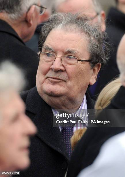 Former SDLP Leader John Hume at the funeral service of Father Alex Reid at Clonard monastery in west Belfast.