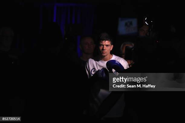 Luke Campbell of Great Britain enters the arena prior to a bout against Luke Campbell of Great Britain for the WBA lightweight title bout at The...