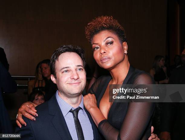 Danny Strong and Taraji P. Henson attend "Empire" and "Star" celebrate FOX's new Wednesday night after party at One World Observatory on September...