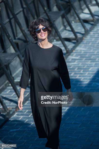 Spanish actress Paz Vega attends the Jaeger-LeCoultre 'Latin Cinema Award' photocall at the Kursaal Palace on September 23, 2017 in San Sebastian,...