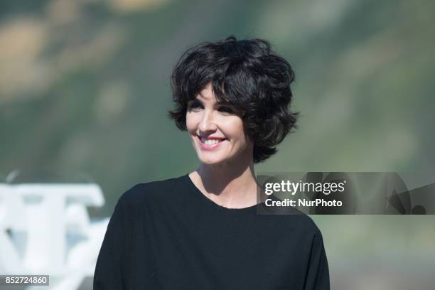 Spanish actress Paz Vega attends the Jaeger-LeCoultre 'Latin Cinema Award' photocall at the Kursaal Palace on September 23, 2017 in San Sebastian,...