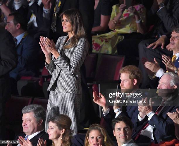 Melania Trump and Prince Harry attend the Opening Ceremony of the Invictus Games Toronto 2017 at the Air Canada Arena on September 23, 2017 in...