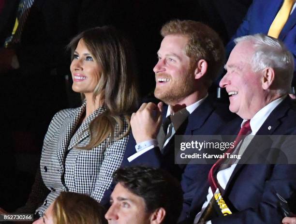 Melania Trump and Prince Harry attend the Opening Ceremony of the Invictus Games Toronto 2017 at the Air Canada Arena on September 23, 2017 in...