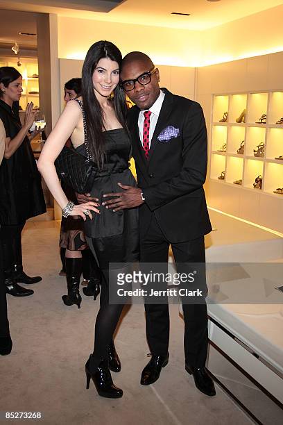 Lauren Eisenberg and Keino Benjamin attend the New Yorkers for Children reception at Valentino on March 5, 2009 in New York City.