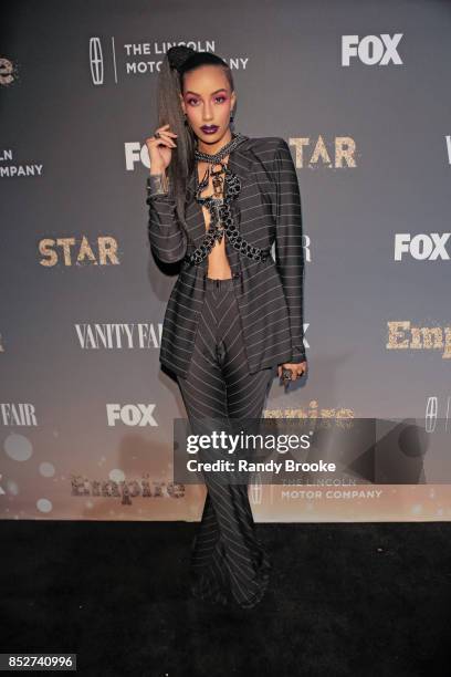 Actress and model AzMarie Livingston poses on the red carpet during the "Empire" & "Star" Celebrate FOX's New Wednesday Night at One World...